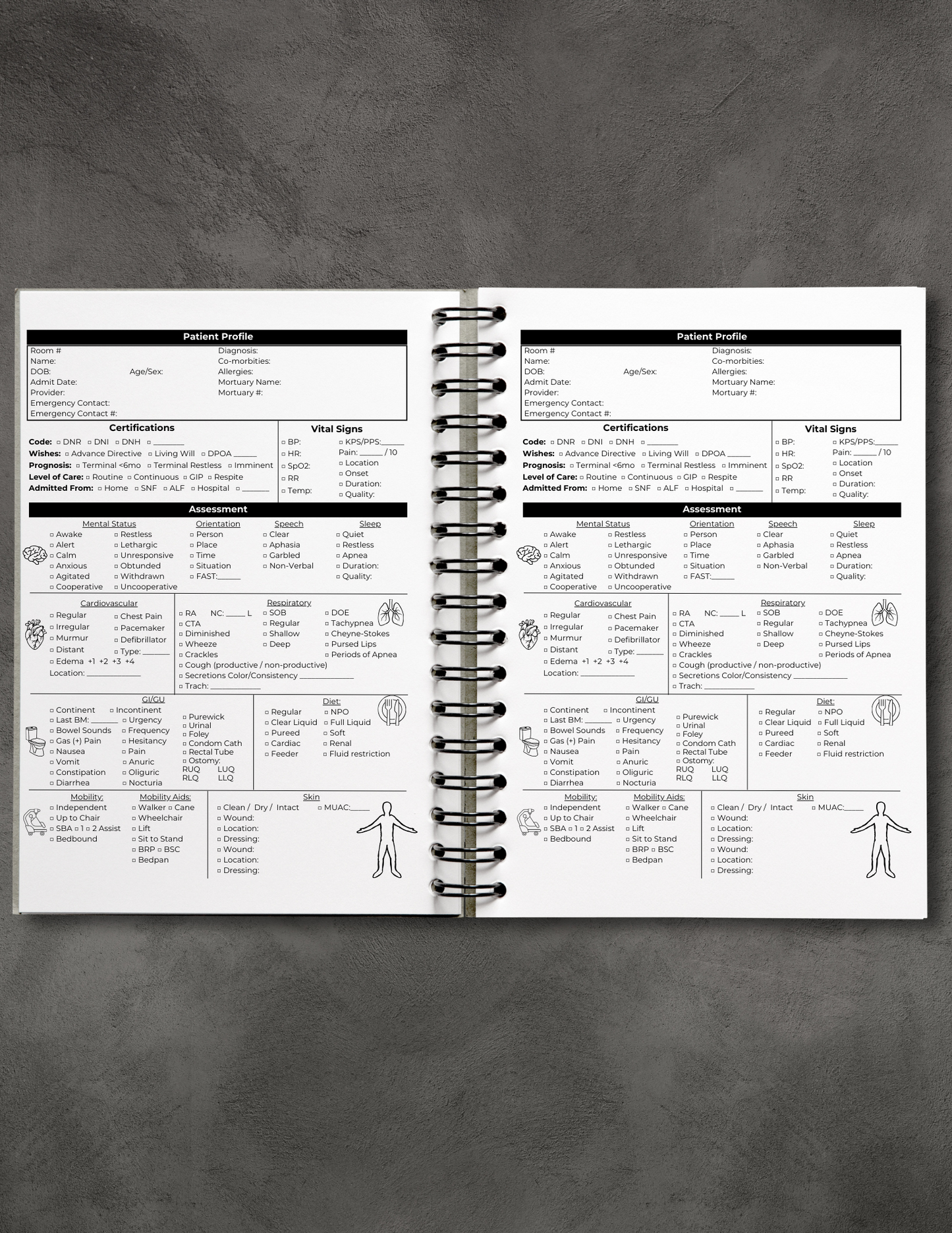 Admission Nurse Report Notebook
