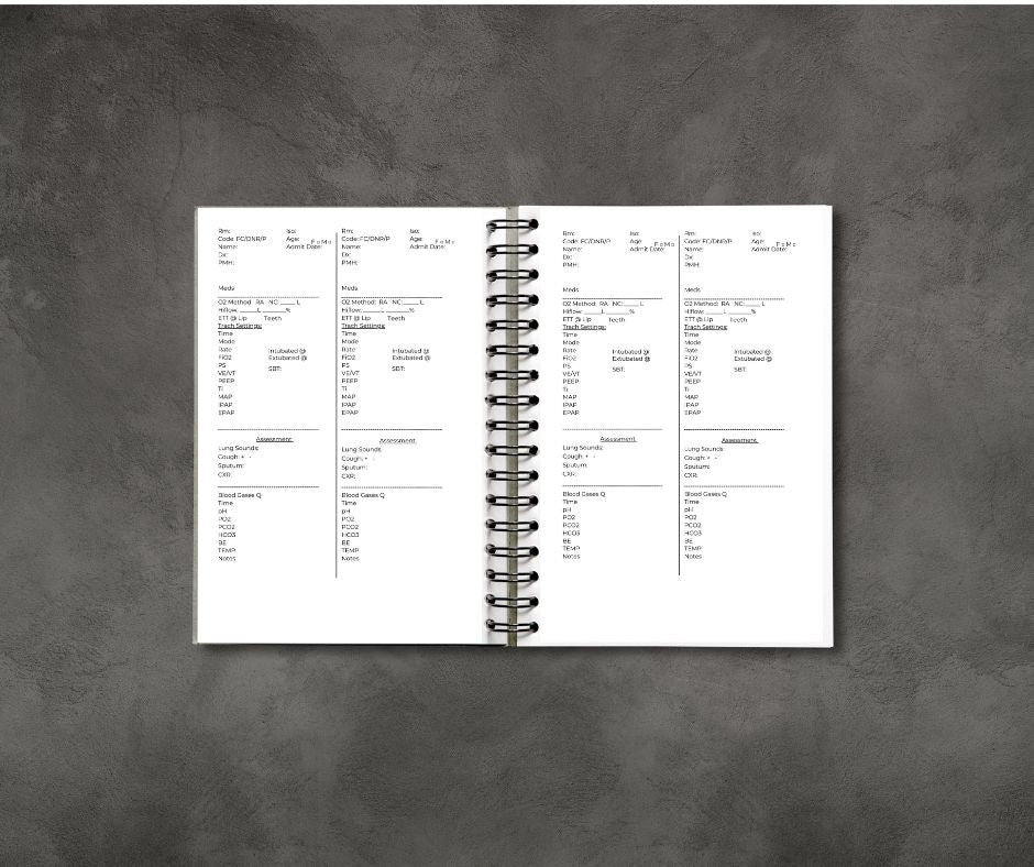 Respiratory Therapy Report Notebook