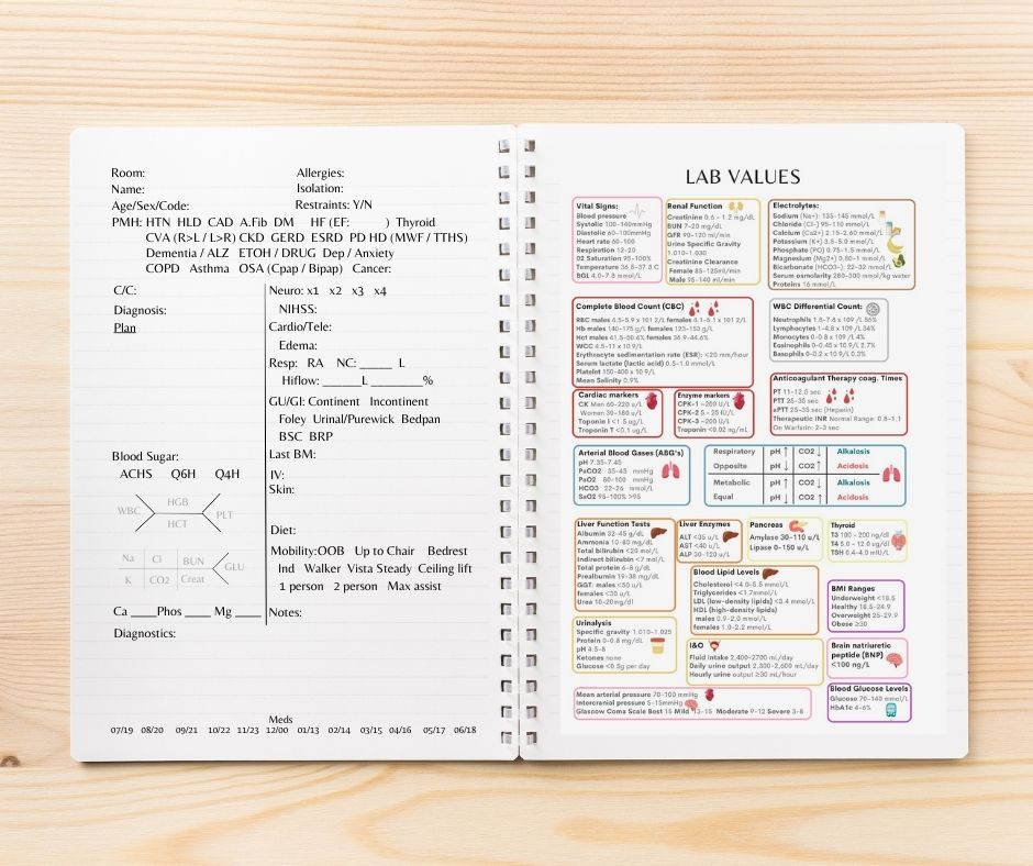 Telemetry (1 patient) Nurse Report Notebook
