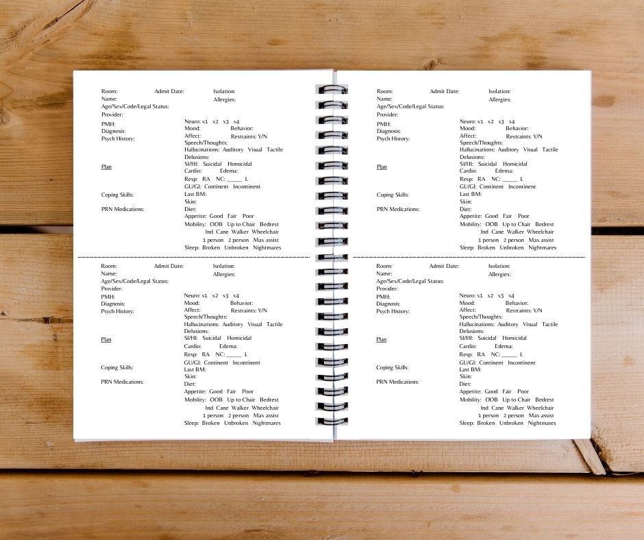 Psych Nurse Report Notebook