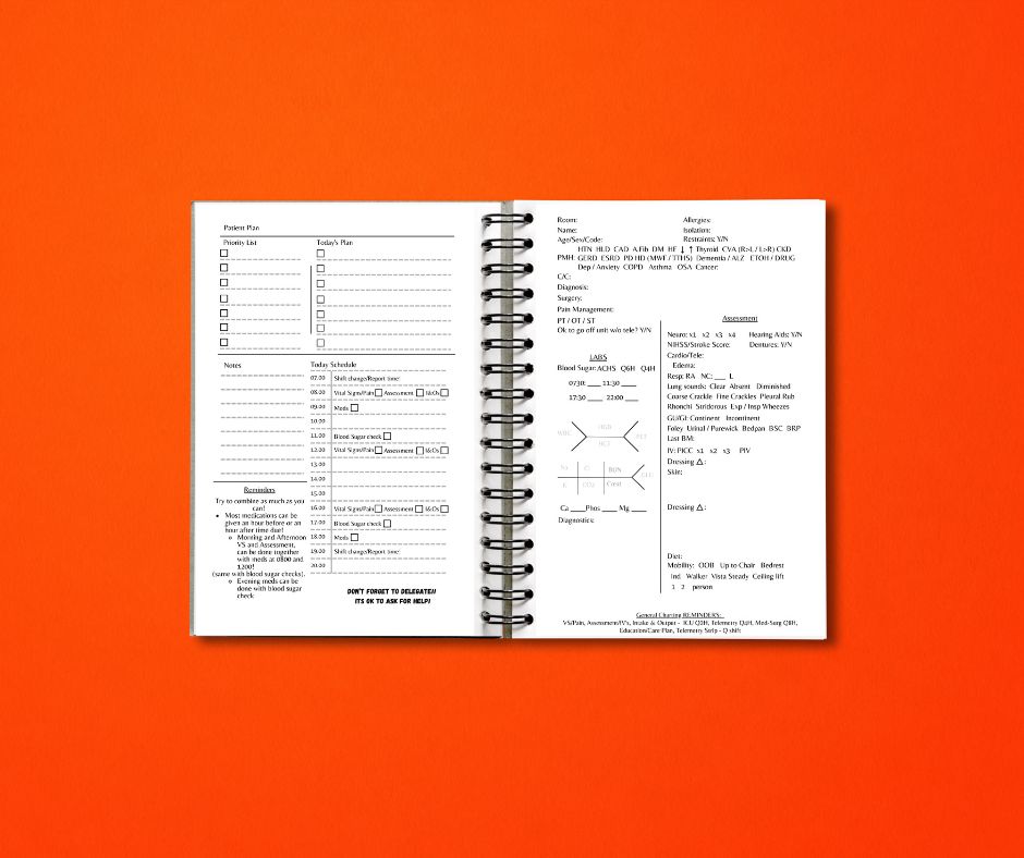 Patient Assessment Nurse Report Notebook
