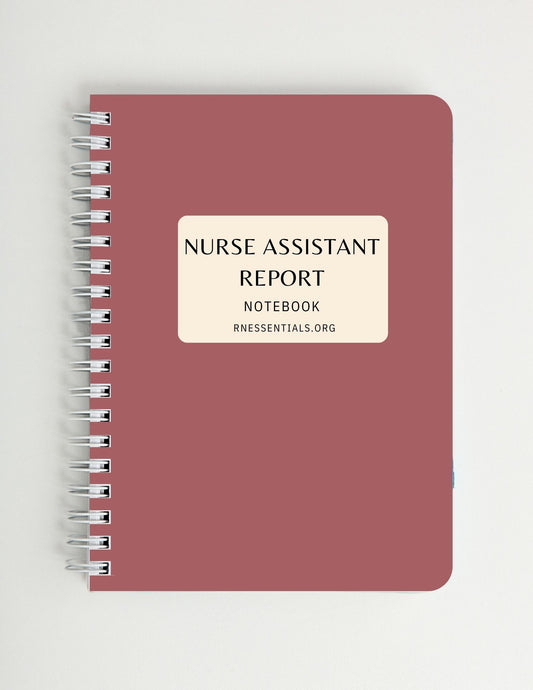 Nurse Assistant Report Notebook